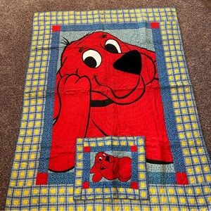Vintage Clifford the Big Red Dog Twin Quilt Bedspread/Blanket 1 Sham Dan River